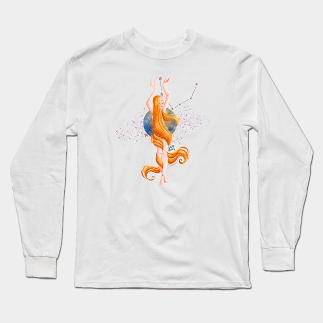 Virgo sign Long Sleeve T-Shirt by Lu Lapin